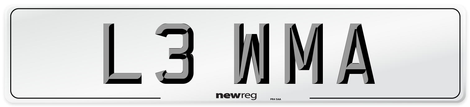 L3 WMA Number Plate from New Reg